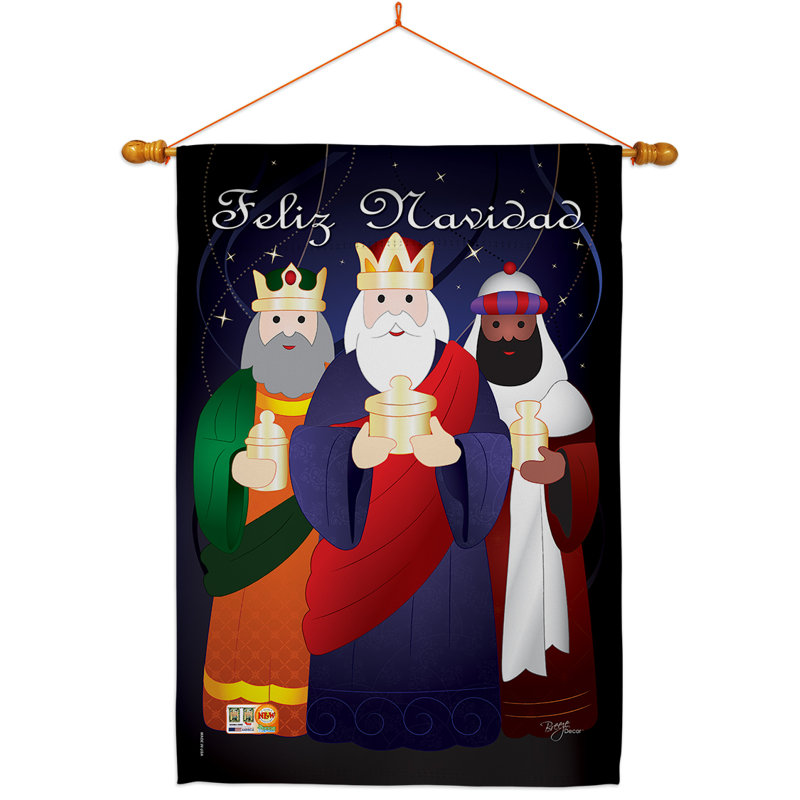 Double Sided 40'' H x 28'' W Polyester Christmas Flag Set
