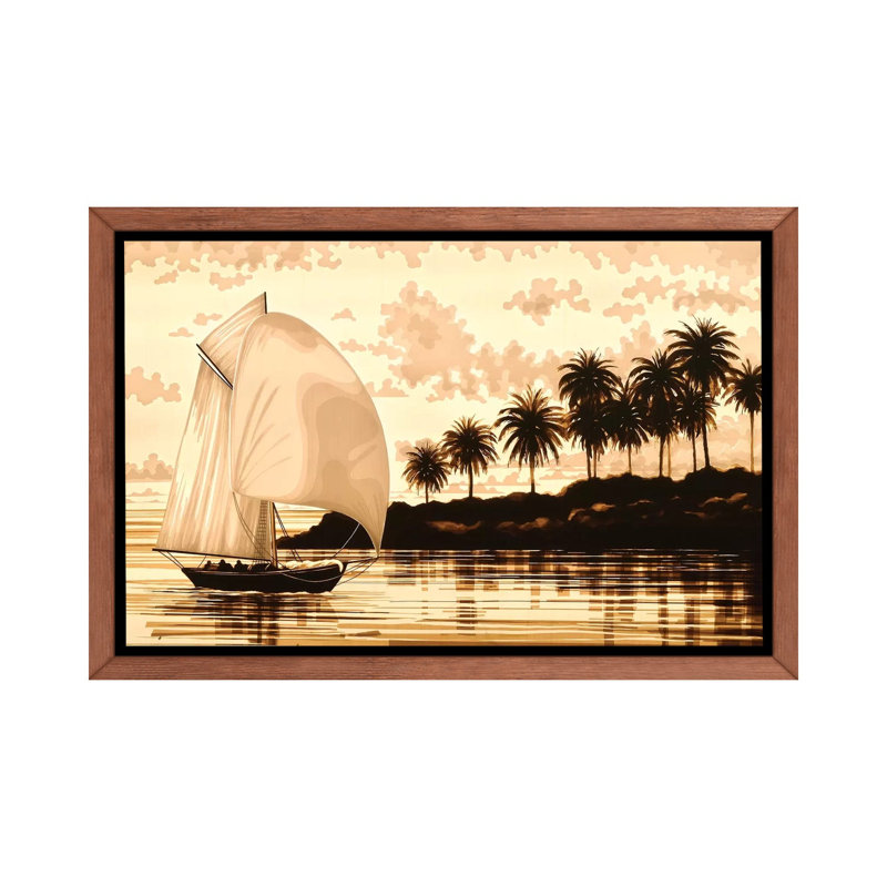 «Sail», reproduction sur toile à cadre flottant, H 26 po x l 40 po x 1,5 po, Toile avec cadre en bois classique