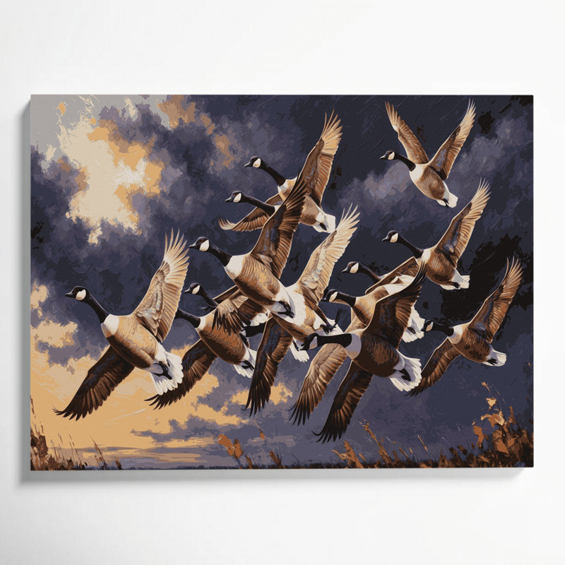 Oiseaux Canada, toile mauve sur toile mauve, H 24 po x l 36 po