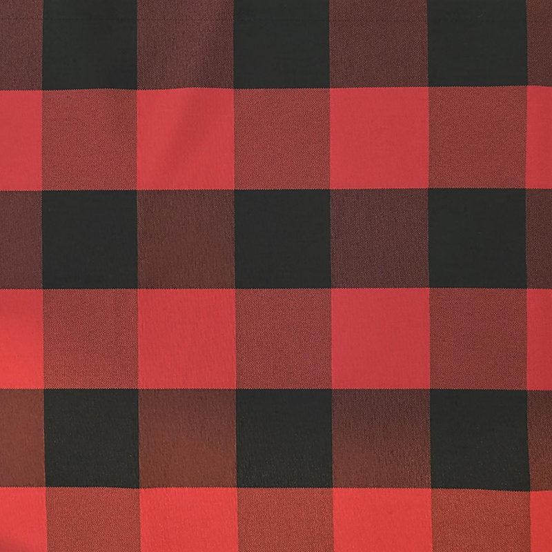 Cantonnière à carreaux sur mesure, Noir / rouge, L 9 po x L 120 po