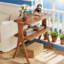 Table d'entrée à 2 niveaux avec style en bois naturel, durable et peu encombrante pour la vie moderne