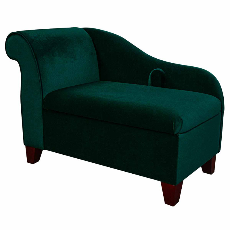 Upholstered Chaise Lounge, Mahogany