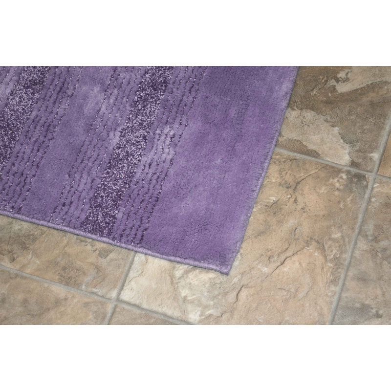 Nylon Bathroom Mat with Non-Slip Appliance Niala, Mauve, 2 pi 6 po x 4 pi 2 po