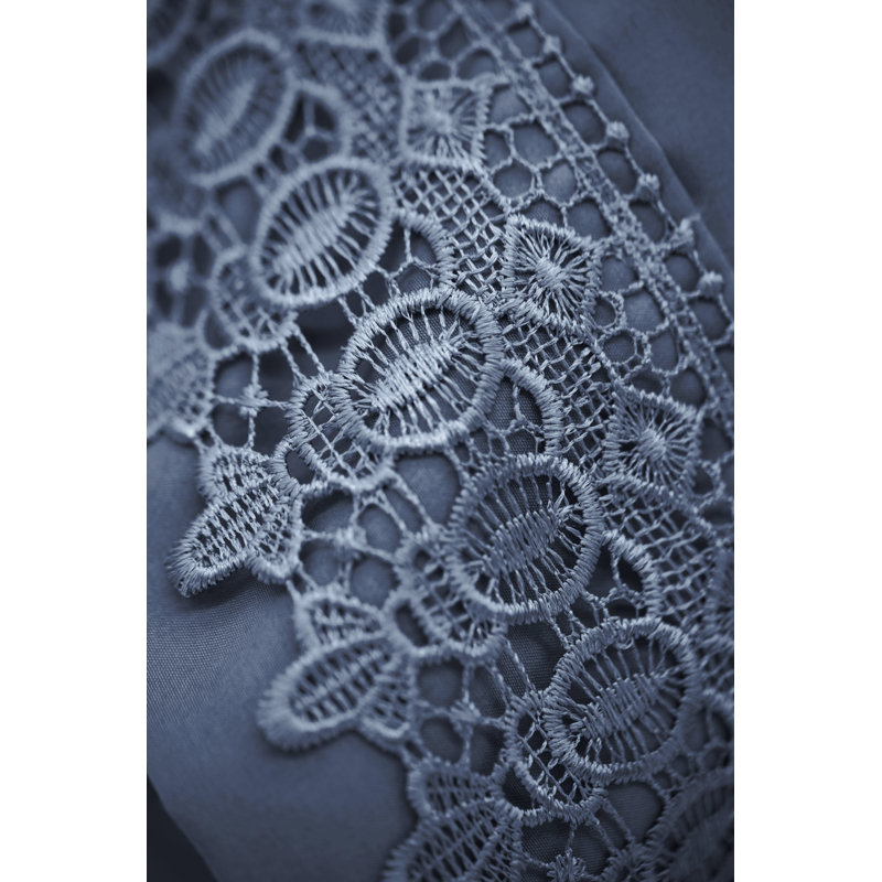 Eldon Two Microfiber Lace Pillowcases by Southshore Fine Linens, Dark Blue, King