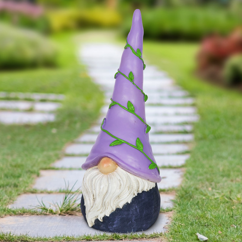 Gnome chapeau illuminé avec vigne illuminé 13 pouces Exhart