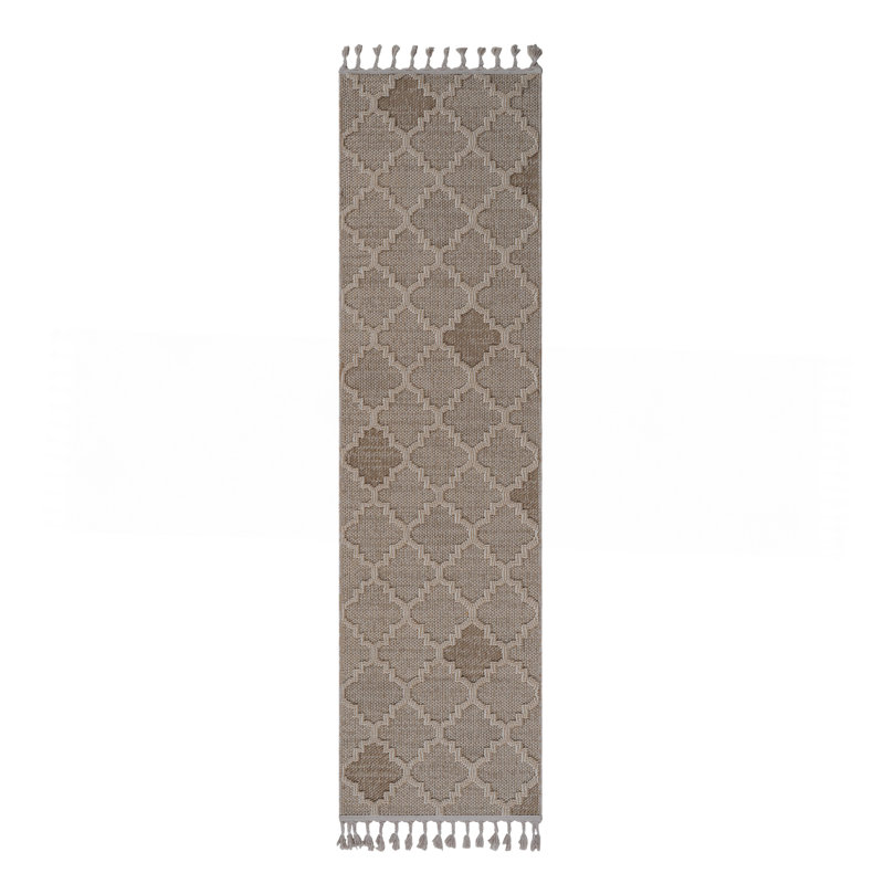 Tapis de couloir crème / treillis intérieur / extérieur, Tapis de couloir 2 pi 2 po x 8 pi