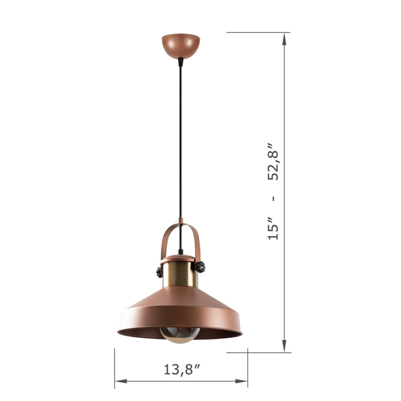 Metal Body Adjustable Height Single Pendant