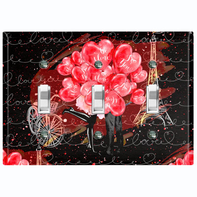Patterned 3 - Gang Toggle Light Switch Standard Wall Plate