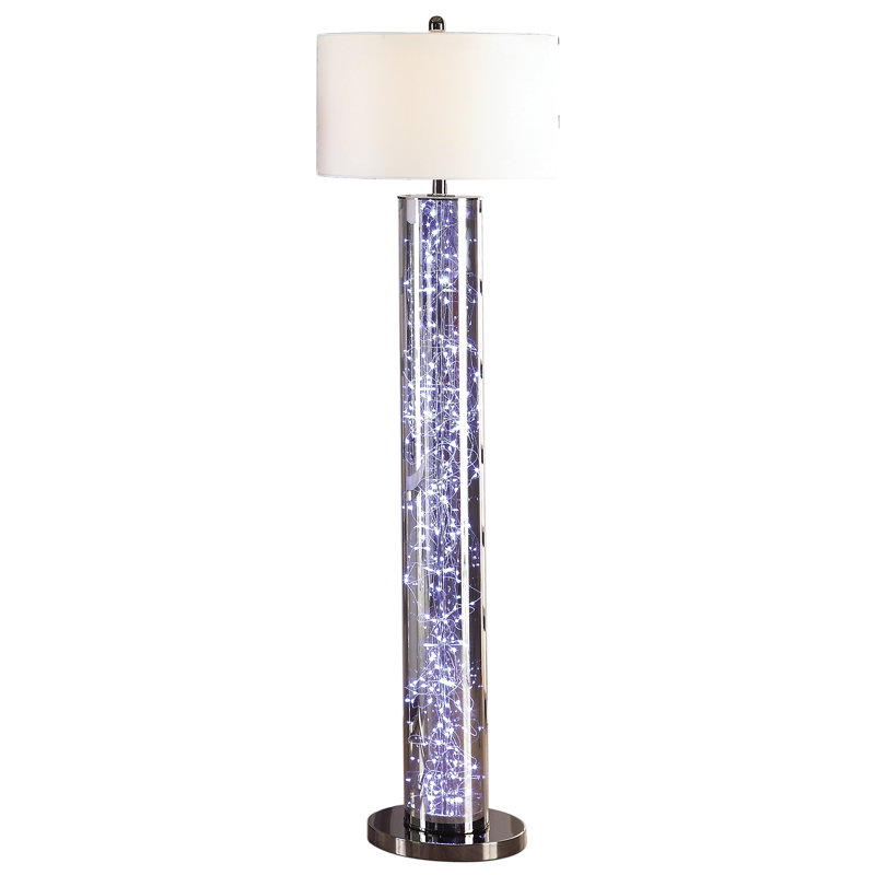 58.5"H Silver Grey Glass Floor Lamp