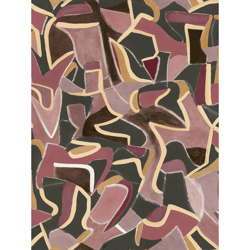 10m x 60cm Jigsaw Wallpaper Roll, Brown/Red/Pink