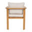 Chaises de patio modernes, ensemble rembourré en bois d'acacia pour les repas en plein air