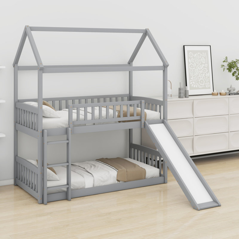 Bunk Bed With Slide, Gris