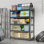 Étagère de garage à cinq étages, pouvant accueillir 2 500 lb, tablette réglable en métal, noir, nécessite un assemblage, H 71,2 po x L 47,24 po x P 23,62 po