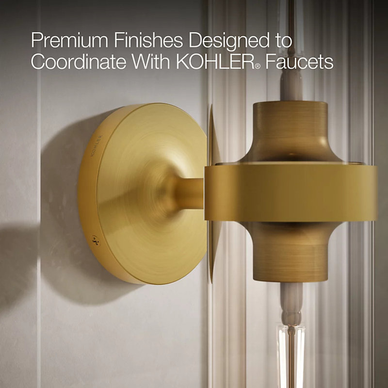 Purist™ 2 Light Indoor Bathroom Vanity Light Fixture, UL Listed, 21.875" H x 4.75" W x 6.875" D, Brushed Moderne Brass