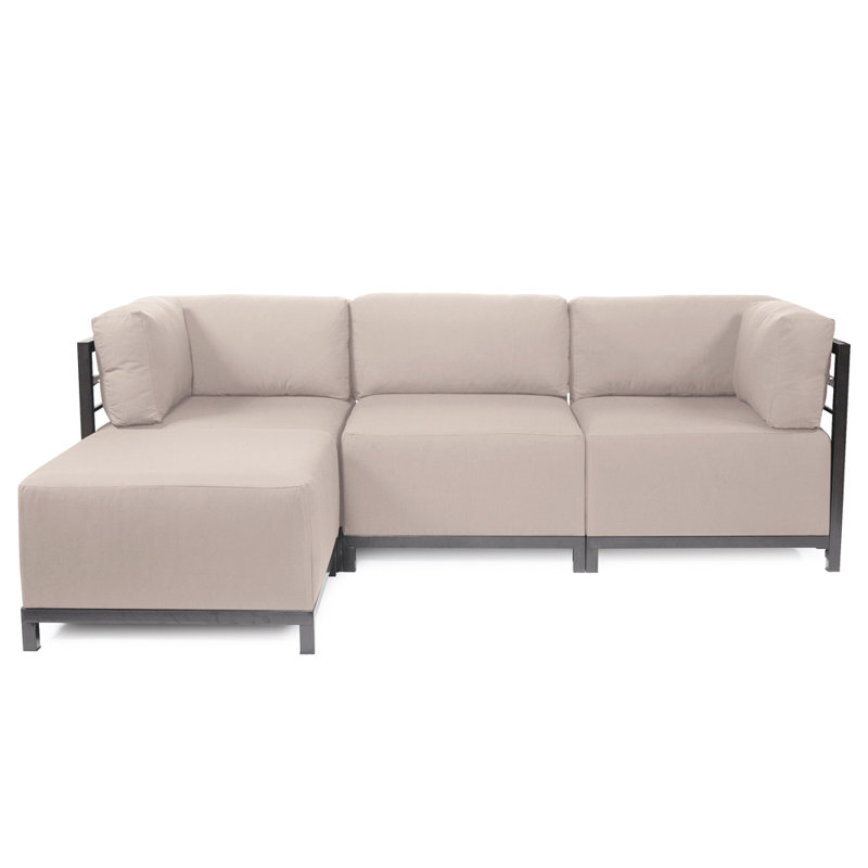 Canapé modulaire avec coussins Olen, Titane, Sable Sunbrella