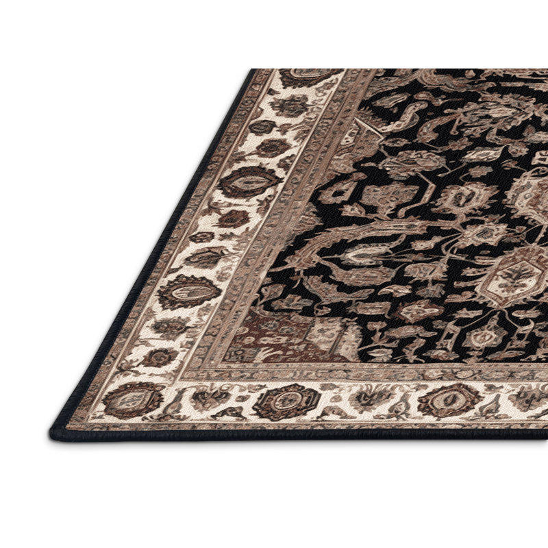 Tapis brun lavable à la machine, Rectangle de 5 pi x 8 pi
