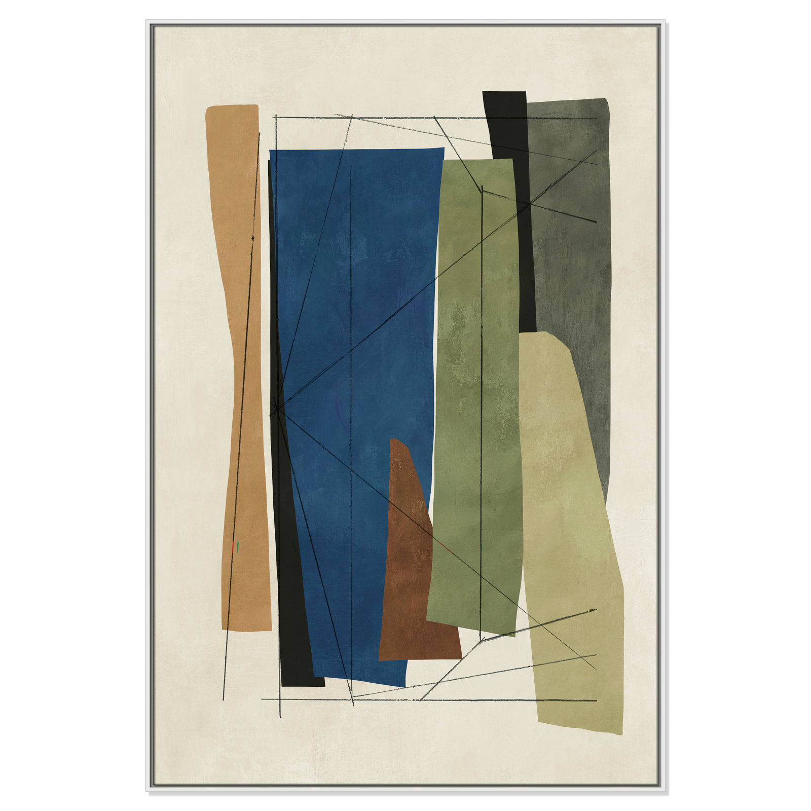 Beckton "Sync I" Print by Tom Reeves, 61.5" H x 41.5" W x 2" D, White Framed