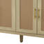 Armoire 59,84 "moderne à 4 portes avec portes décoratives en rotin
