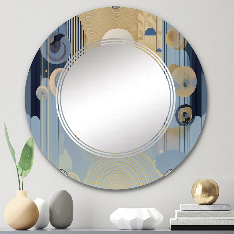 Edur - Miroir mural moderne rond, 24 po x 24 po