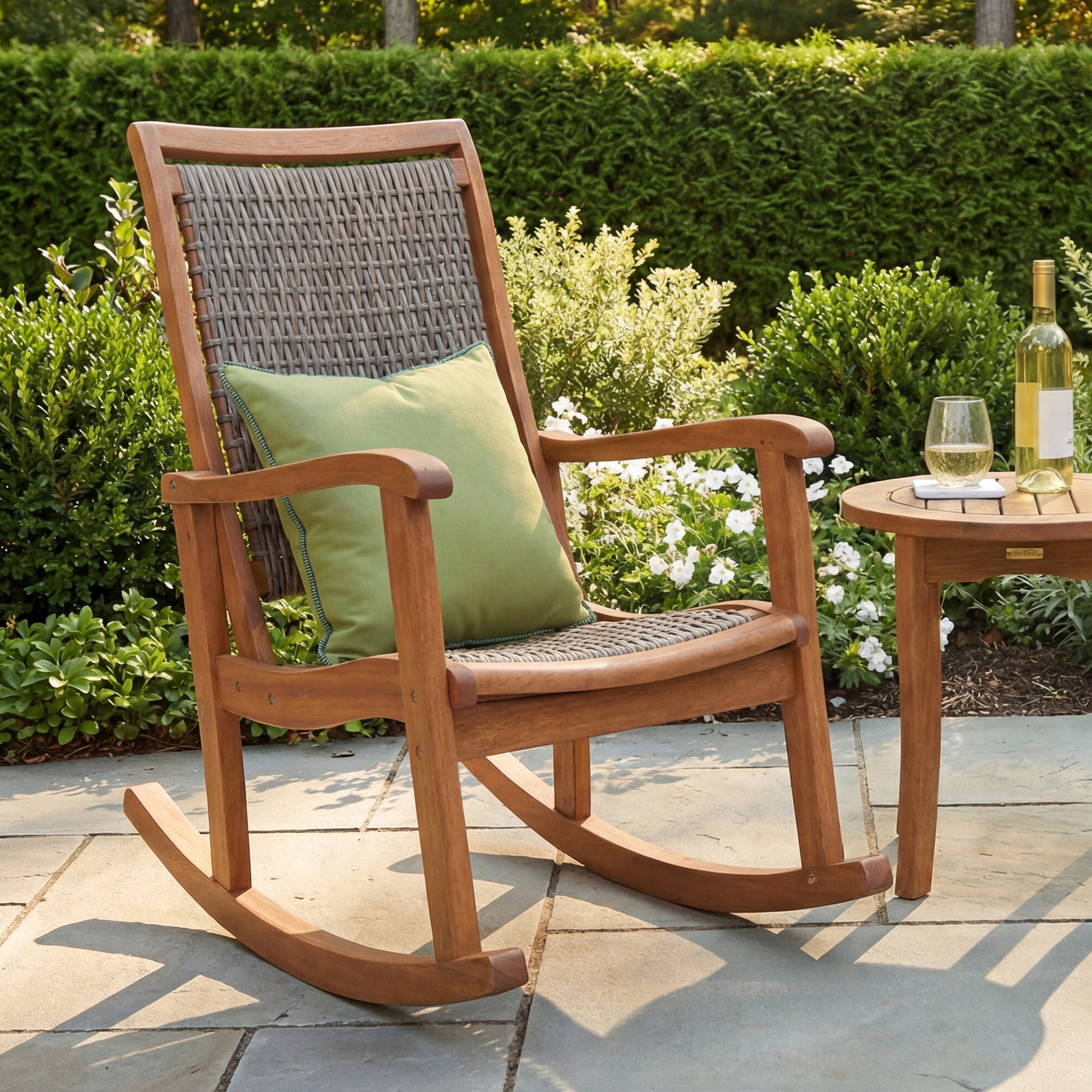 Arnot Eucalyptus Patio Rocking Chair, Driftwood Gray