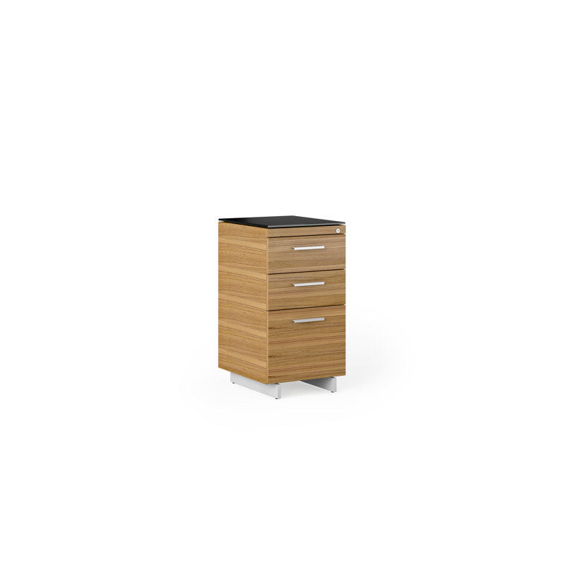 Sequel 20 3 - Drawer File Cabinet, Natural Walnut/Satin Nickel