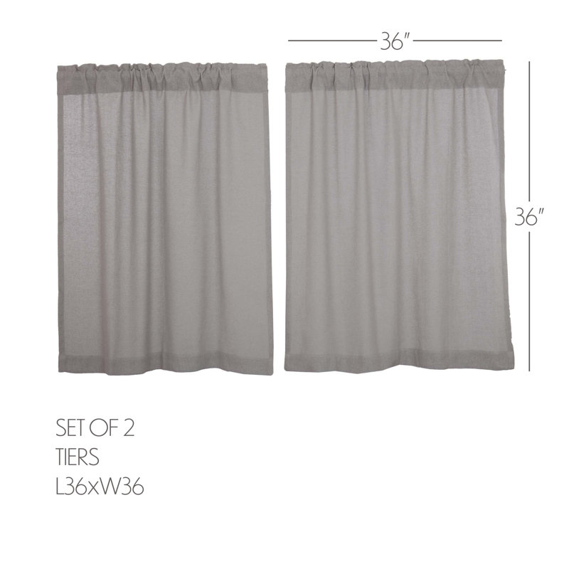Rideau de café en coton de couleur unie 72 po Nasampe, L 72 po x L 36 po