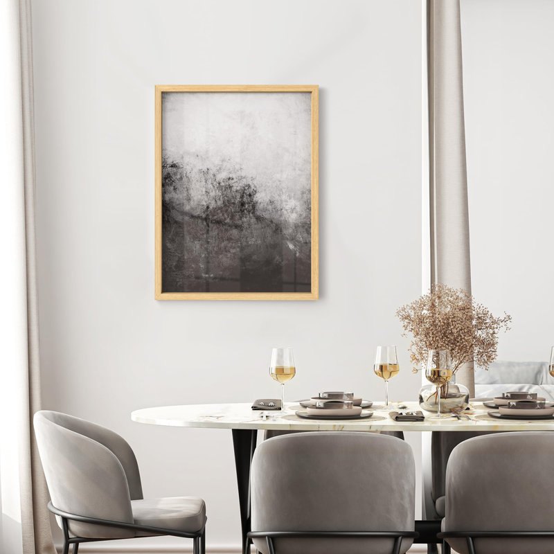 Illustration abstraite de l'espace contemporain noir avec petit décor, Naturel, H 10 po x l 8 po
