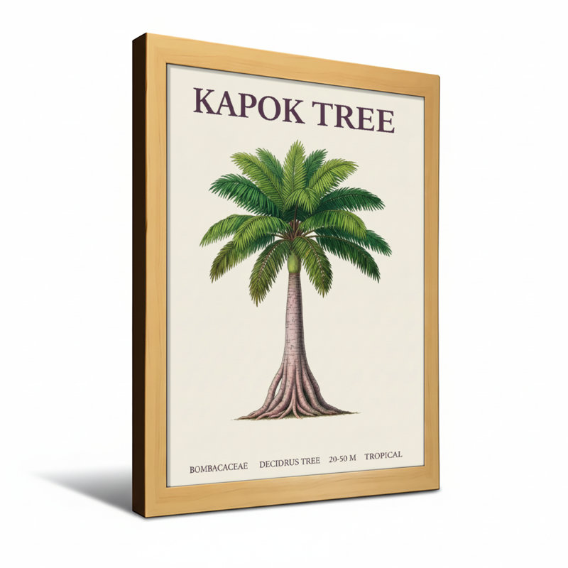 Plantes et fleurs Kapok Tree Botanical Illustration, H 12 po x l 18 po, Toile tendue, Ne s’applique pas