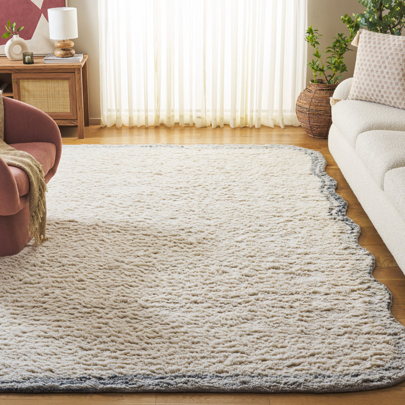 Farhadbek Hand Tufted Wool Pile Solid Color Rug, Rectangle 8' x 10'