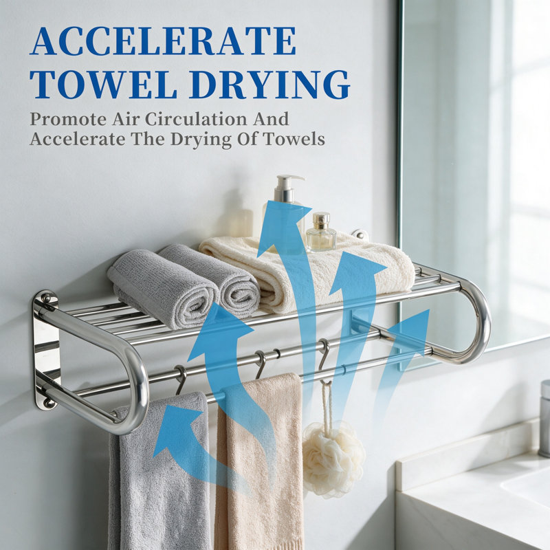 69.2 cm L Stainless Steel Wall Mounted Towel Rack