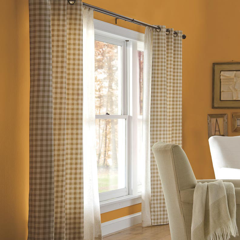 Thermalogic Cotton Blend Room Darkening Curtain Pair, Natural, 84" H x 160" W