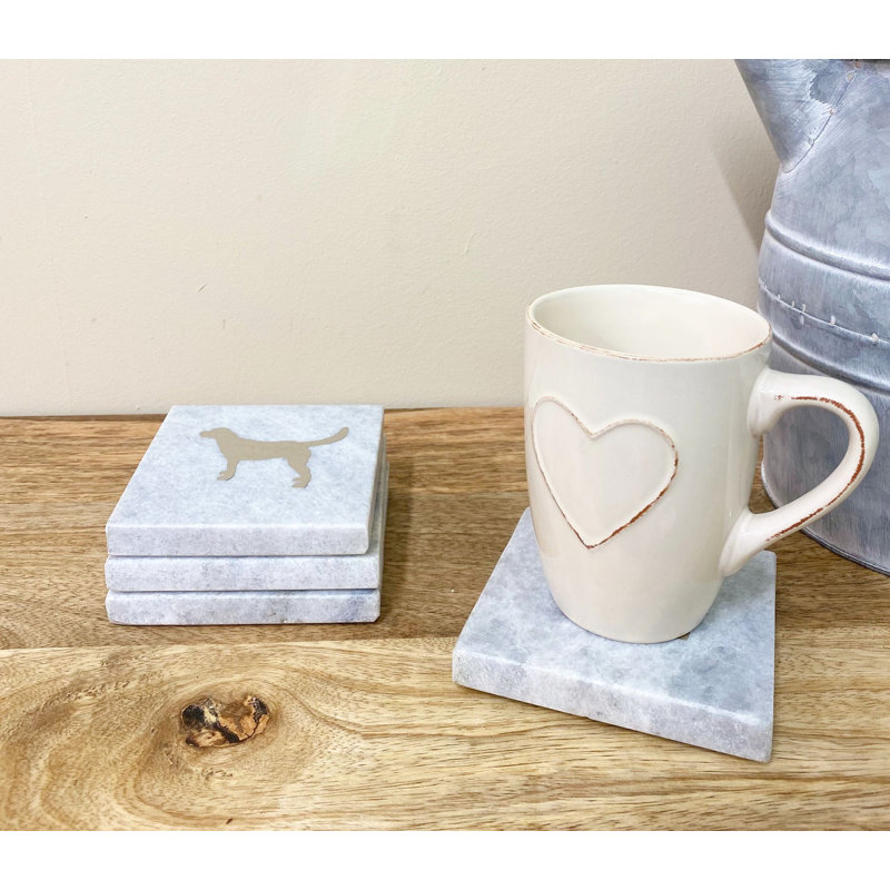 Marble Square 4 Piece Coaster Set
