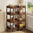 Solid Wood Rolling Storage Cart, 4-tier Slim Kitchen Utility Cart With Wheels