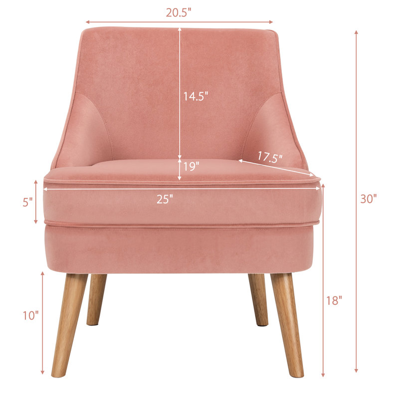 Jomira Velvet Side Chair, Pink Velvet