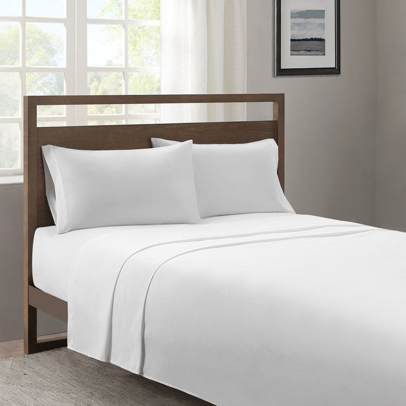 Ensemble de draps 4 pièces White, Blanc, Très grand lit