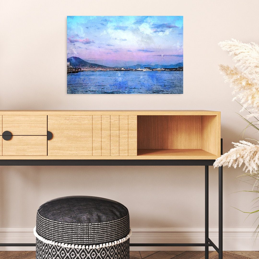 Twilight Harbor Serenity Colorful Peaceful Serene City Coastal Wall Art Print