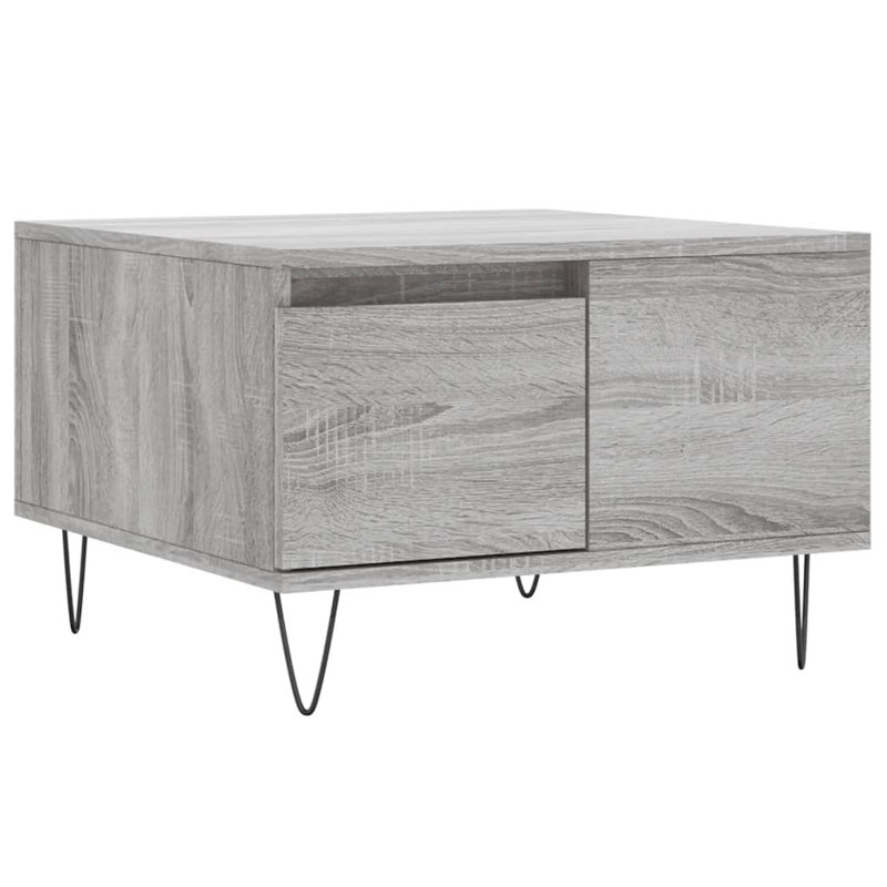 McBrine Four Leg Coffee Table with Storage, Grey Sonoma