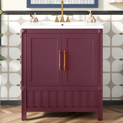 Elegant 30" Bathroom Vanity With Ceramic Sink