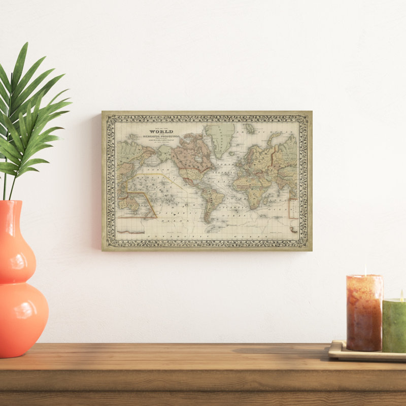 " Mitchells World Map " by Mitchell, 12" H x 18" W x 1" W