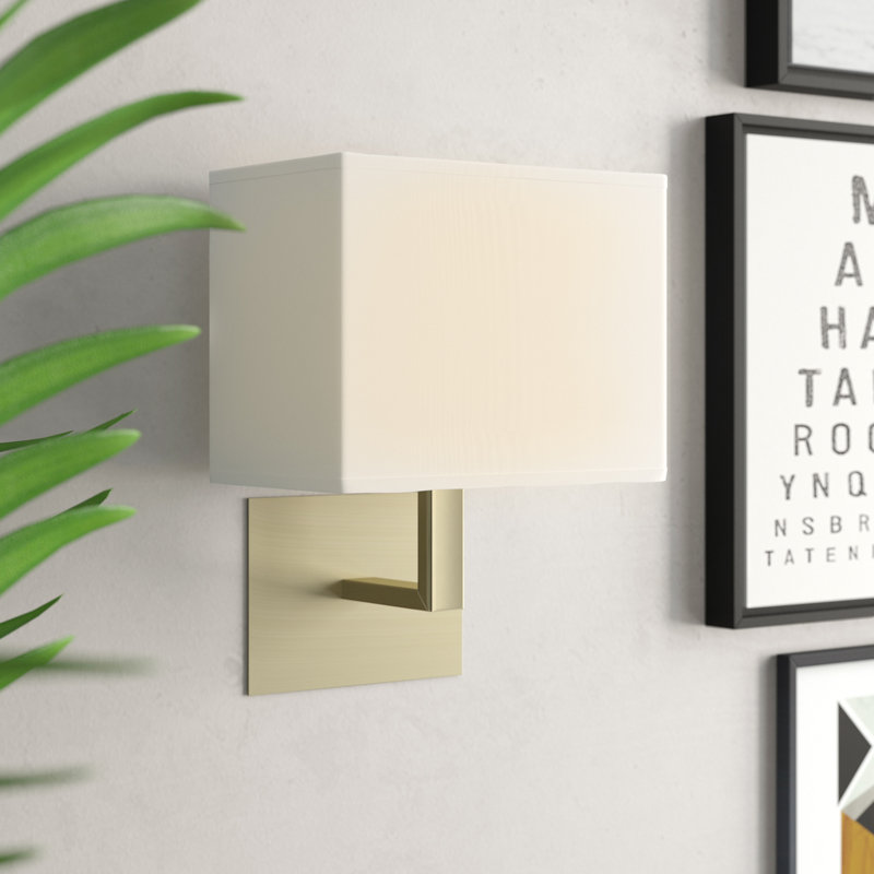 Branam Armed Sconce, White, Brass