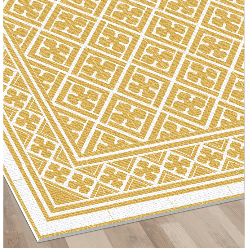 Rusanda Vinyl Machine Printed Area Rug, Runner 66 x 250cm