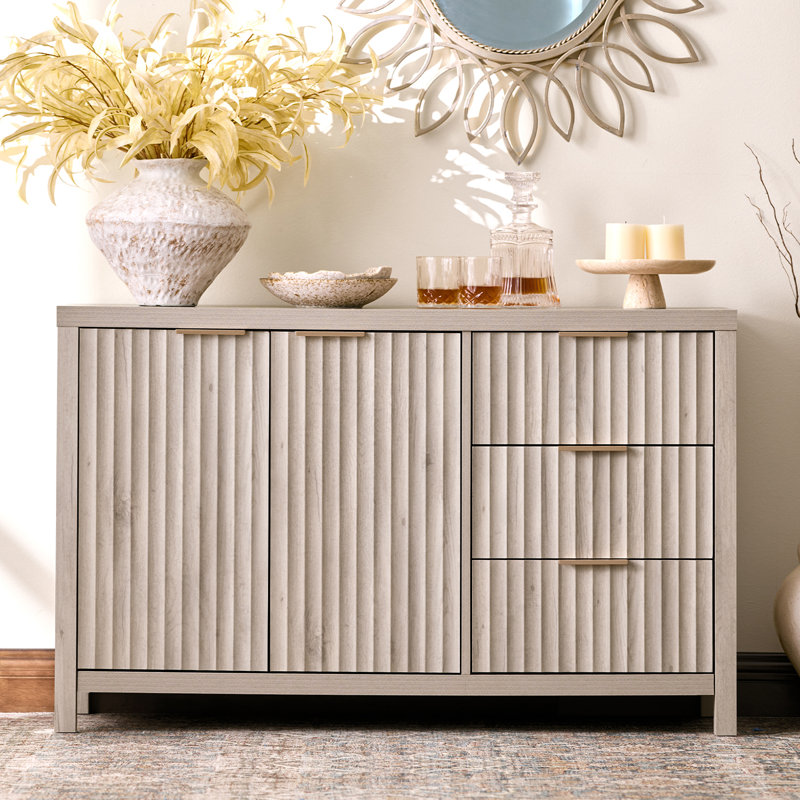 Nicolee 47" 3 Drawer Sideboard, Greige Oak