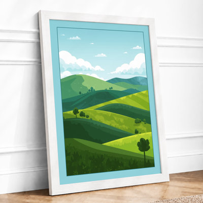 Rolling Green Landscape Modern - Framed Print