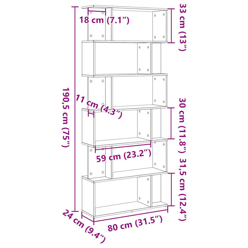 Alec-Andrew 203.2cm W Bookcase, Black Oak