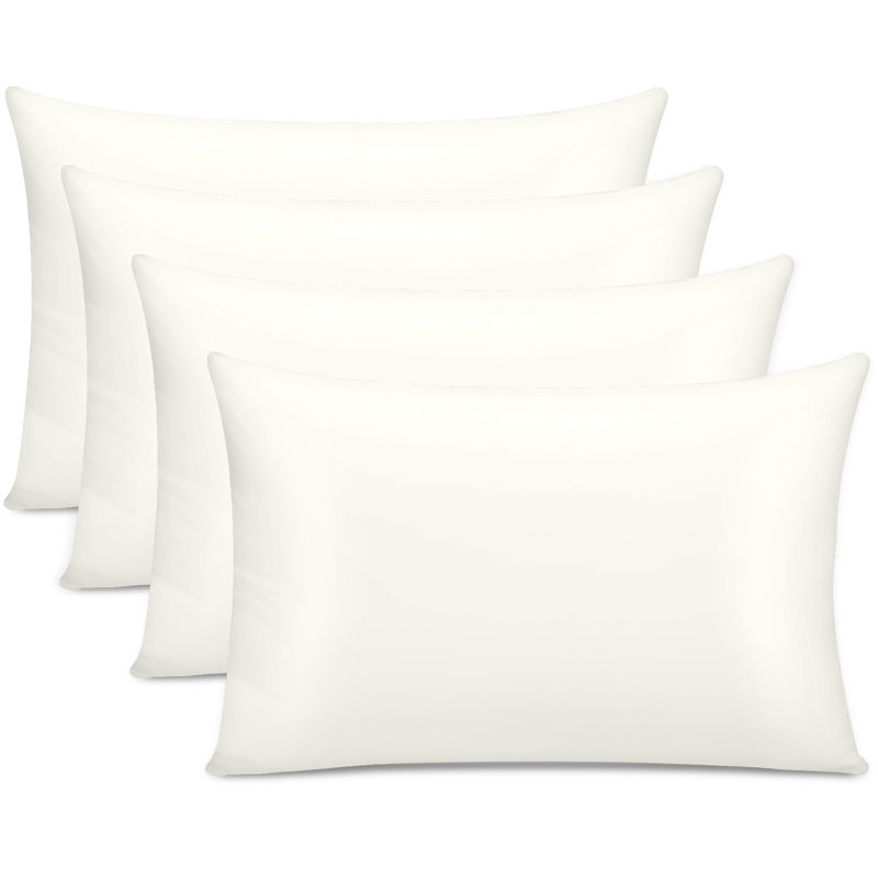 300 TC Egyptian Cotton Pillow Covers 4 Pack – Ultra-Soft, Breathable Luxury Pillowcases, White