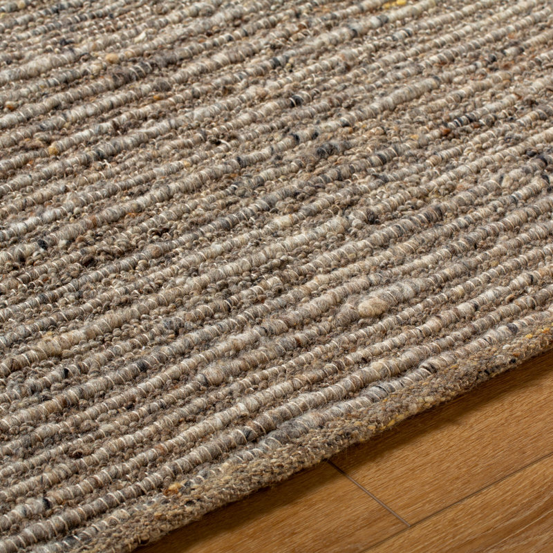 Miramar Wool Striped Area Rug, Rectangle 10' x 14', Taupe