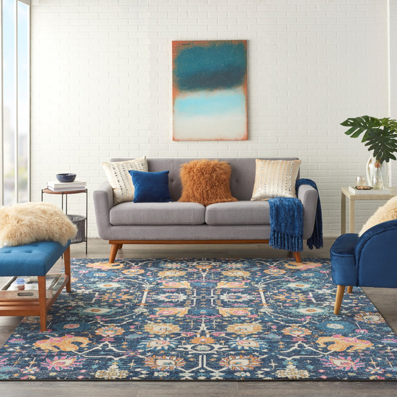 Geomar Ikat Synthetic Area Rug, Rectangle 160 x 221cm