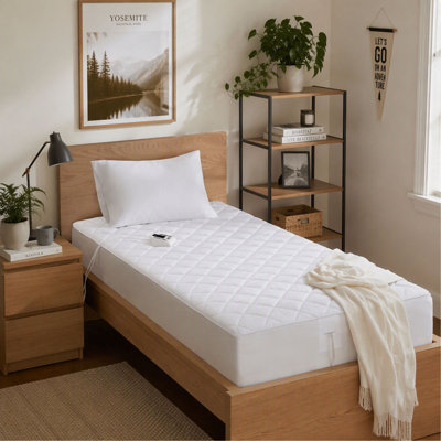 Protège-matelas 1 pièce chauffant - Double, blanc