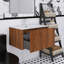 Meuble-lavabo flottant mural 30 po avec lavabo en céramique blanc-432664456
