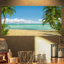 Palms at Caribbean Beach - impression d'art graphique-1088741606-1074222786